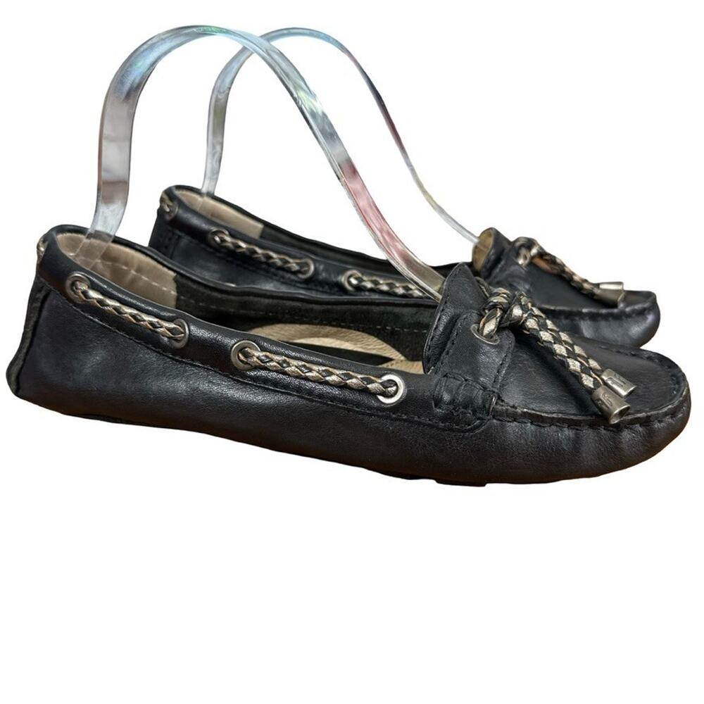 Frye Reagan Campus Braided Driver Slip On Boat Shoes Casual Flats Black sz 7 M